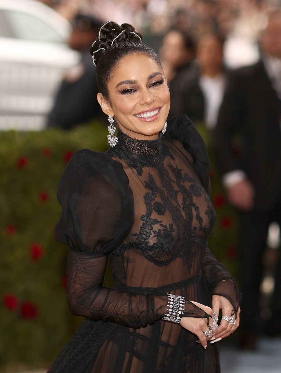 vanessa hudgens black dress Vanessa Hudgens Black Maternity 2024 Oscars After Party Dress