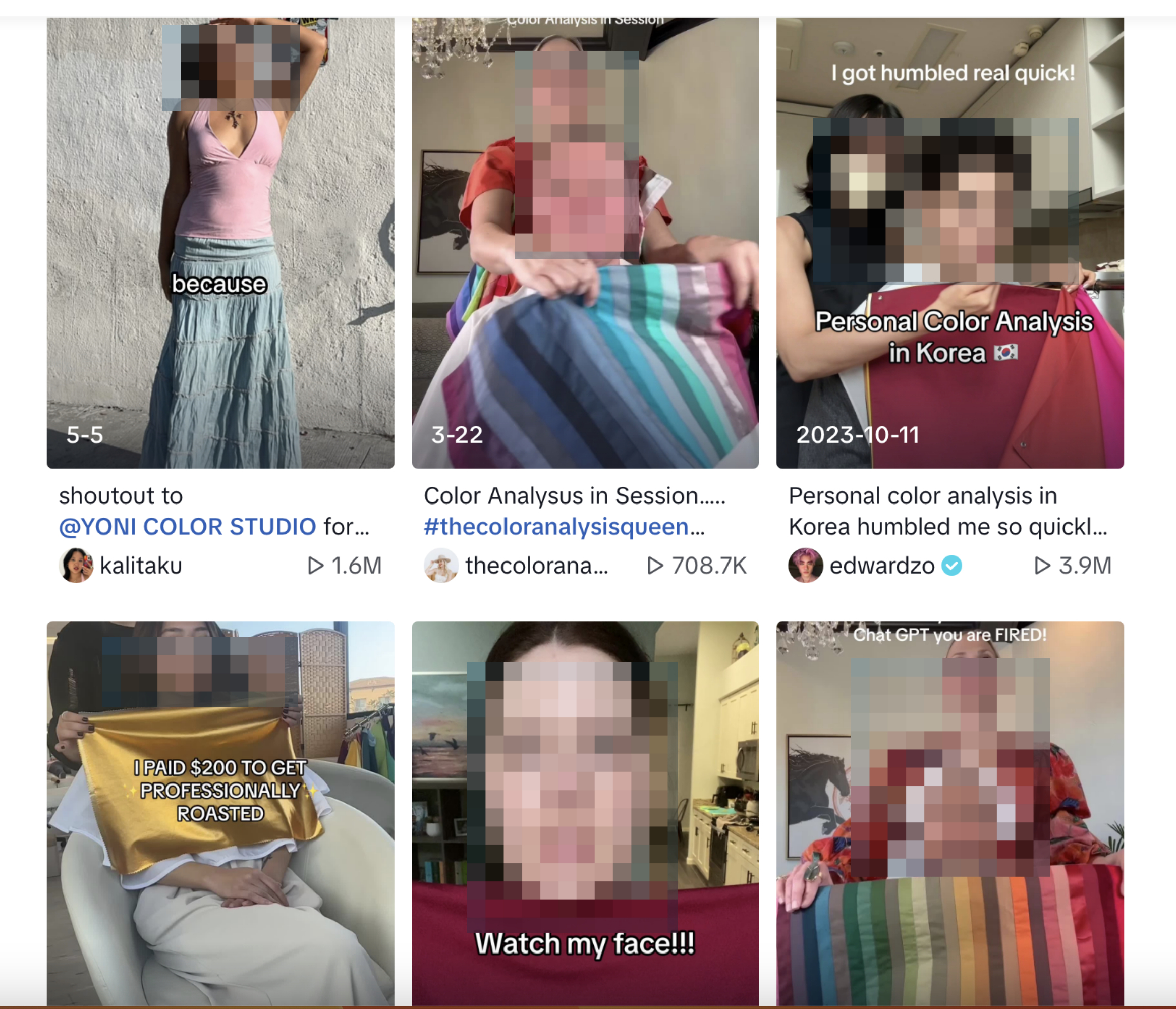 Top left to bottom right, six images show: kalitaku with color drapes, two women with color drapes, edwardzo with two others, person holding yellow cloth, person with wet face, edwardzo with flag