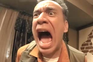 close-up of fred armisen screaming