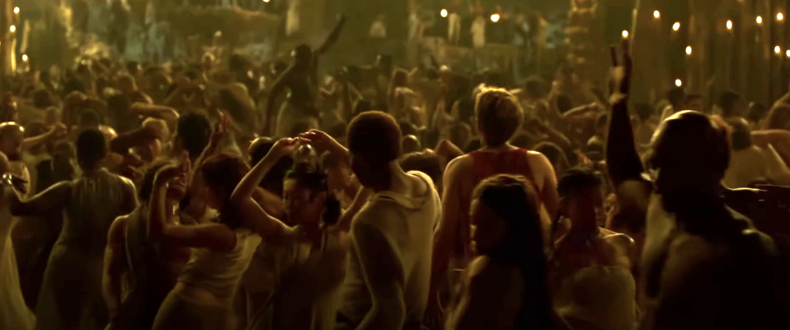 &quot;The Matrix Reloaded&quot; scene with people raving