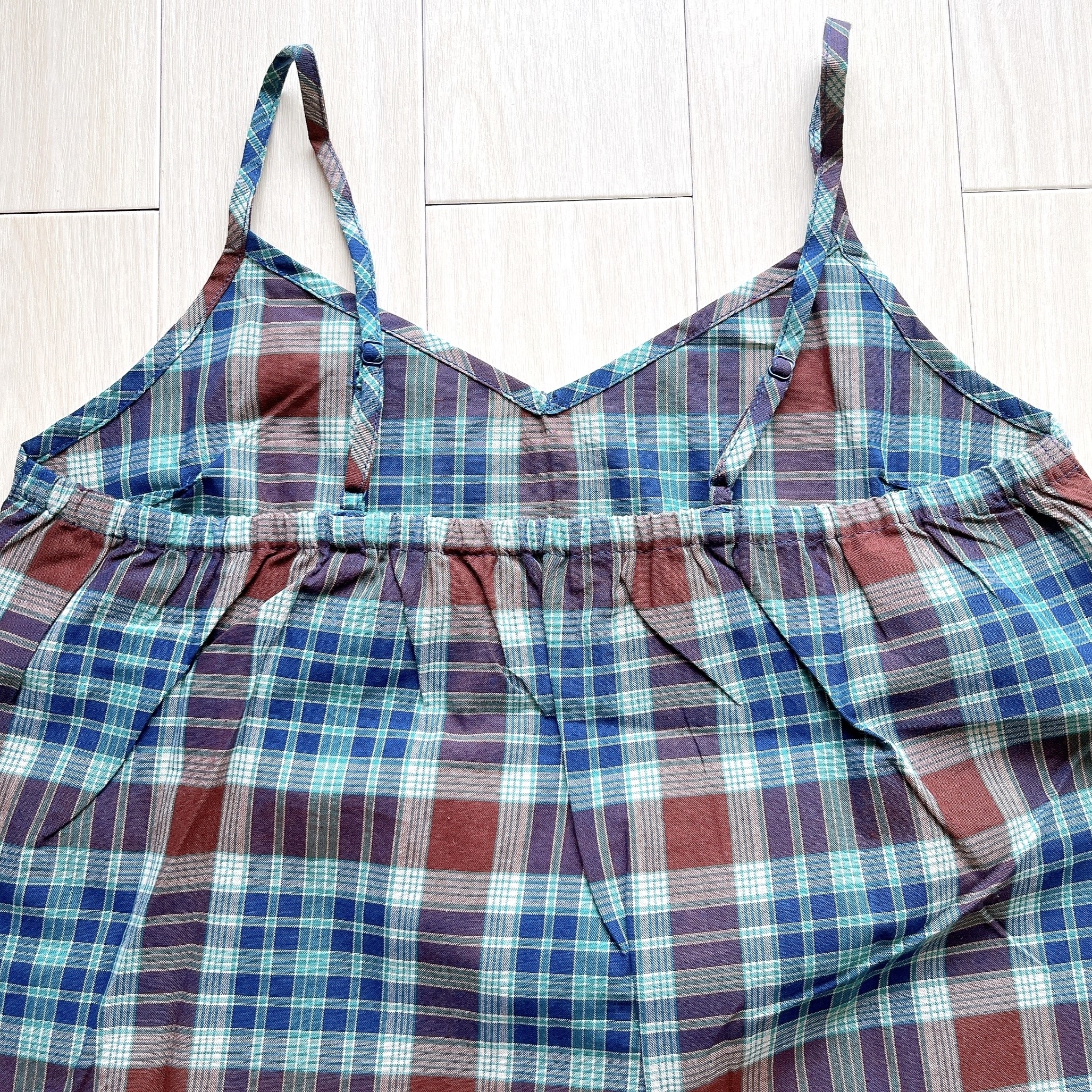 無印良品のオススメのトップス「婦人 マドラスチェックキャミソール」