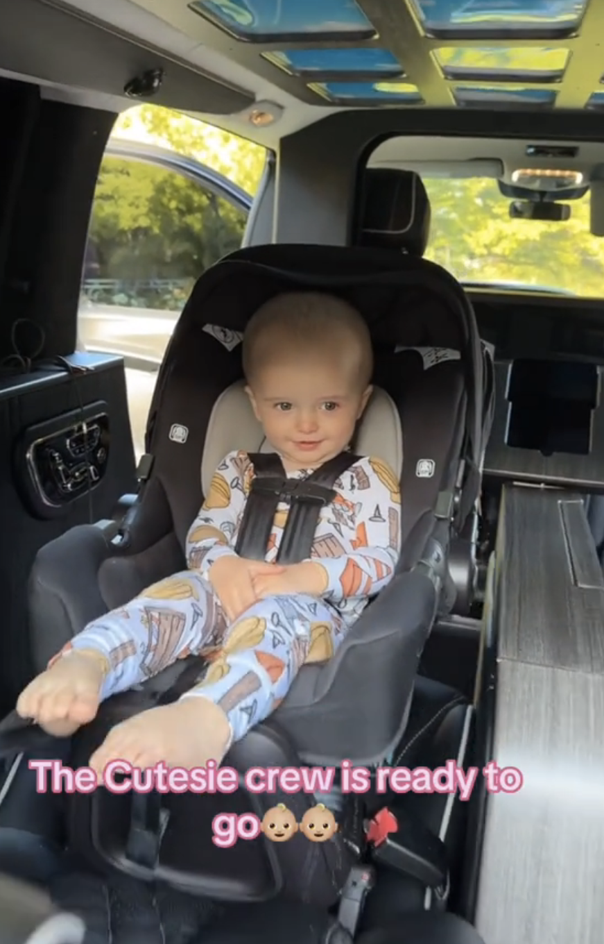 Screenshot from Paris Hilton's TikTok video of son Phoenix