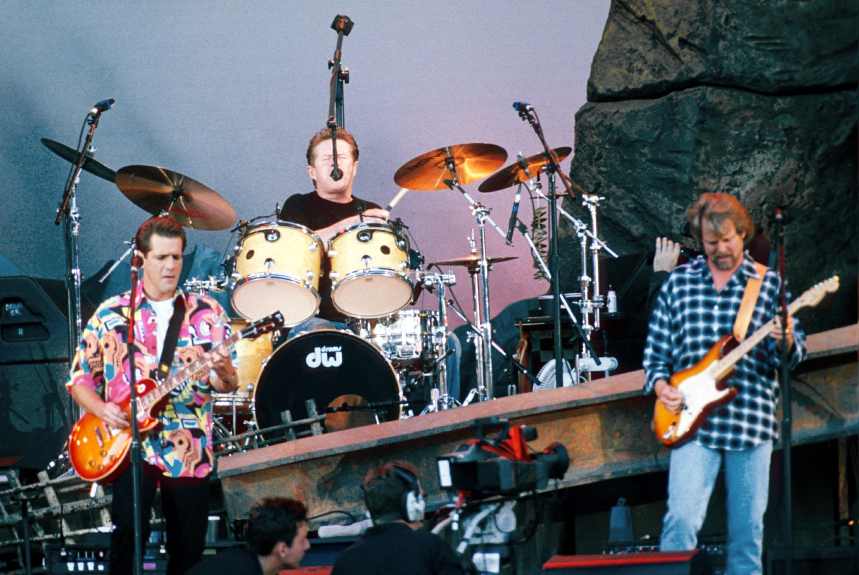the Eagles performing on stage