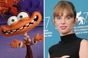 Anxiety from Inside Out 2 vs Maya Hawke who voices her