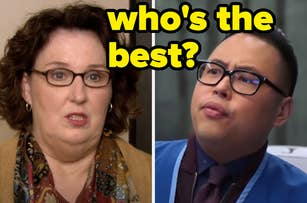 Phyllis Smith and Nico Santos appear side by side with the text "who's the best?" above them