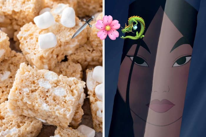 On the left, Rice Krispies Treats, and on the right, Mulan