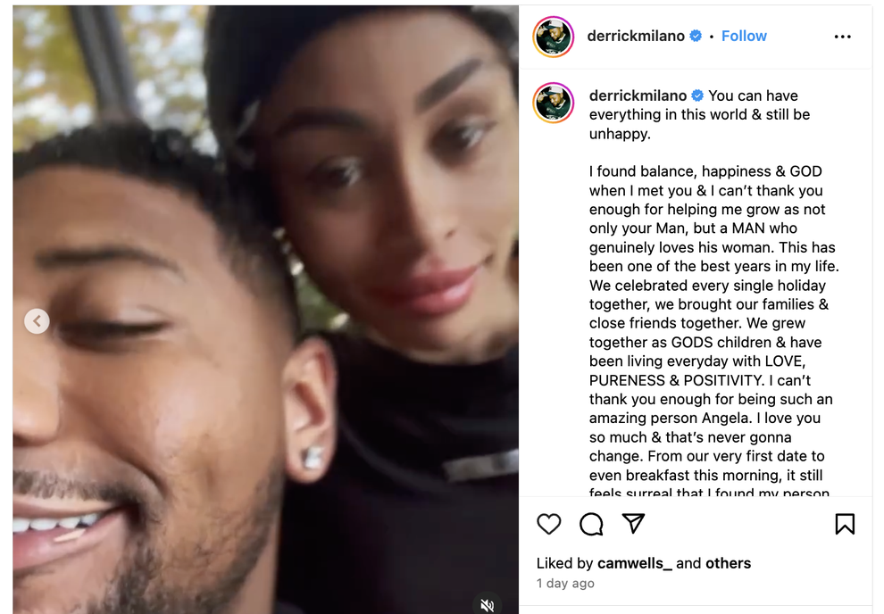 Blac Chyna Celebrates First Anniversary With Boyfriend Derrick Milano