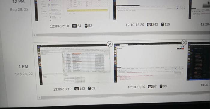 Computer screen displaying project timelines and task progress for September 28, 2022, with various metrics such as time, task IDs, and engagement statistics