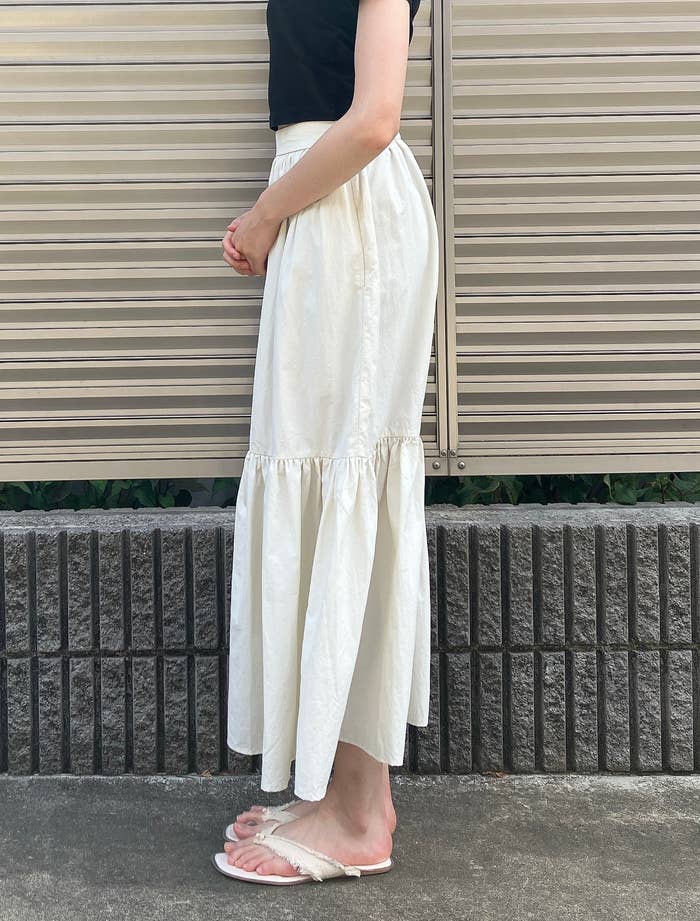 GU(ジーユー)のおすすめスカート「ティアードフレアロングスカートZ+E」