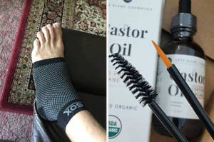 compression socks and castor oil