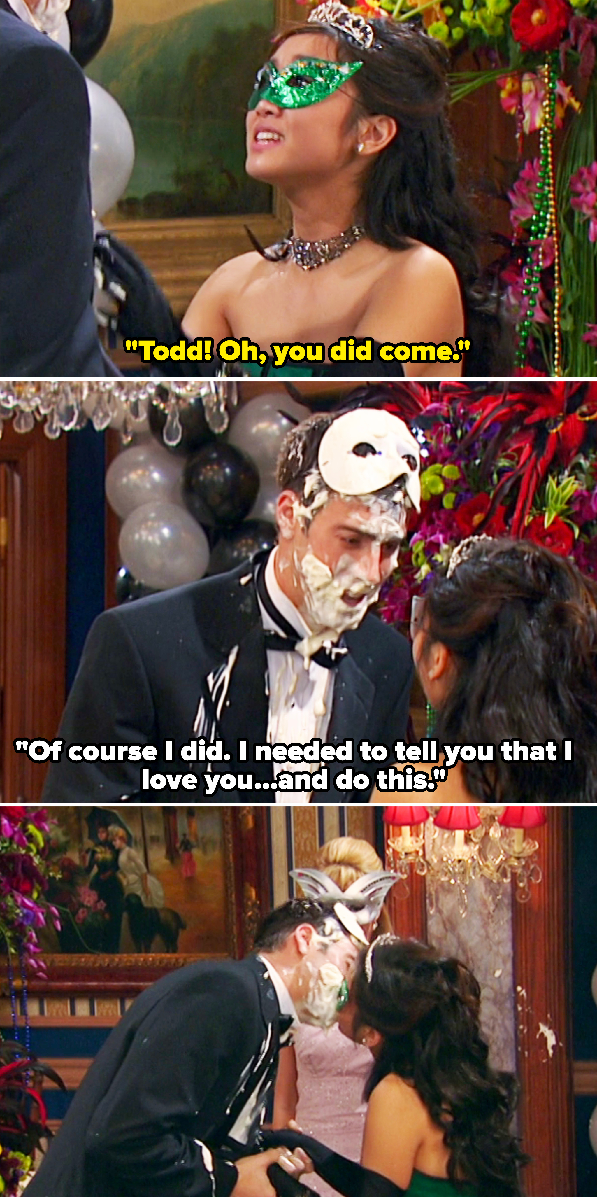 Todd and London kissing at a masquerade ball in The Suite Life of Zack and Cody