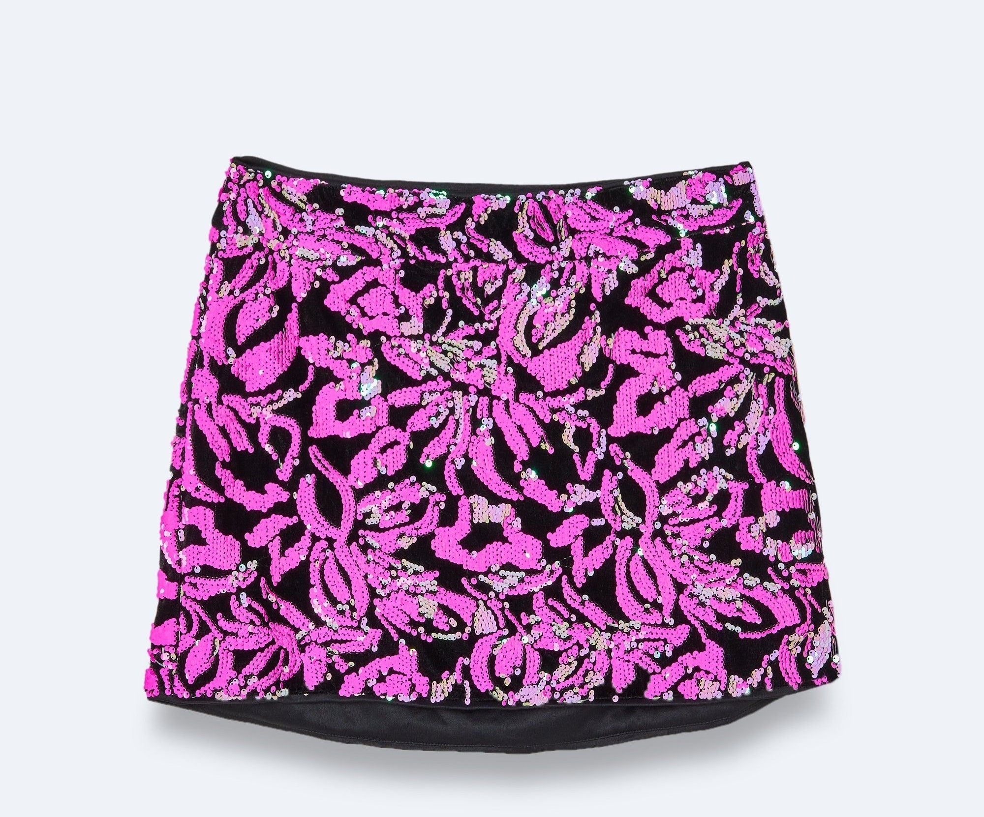 Floral patterned skirt on white background, available for purchase