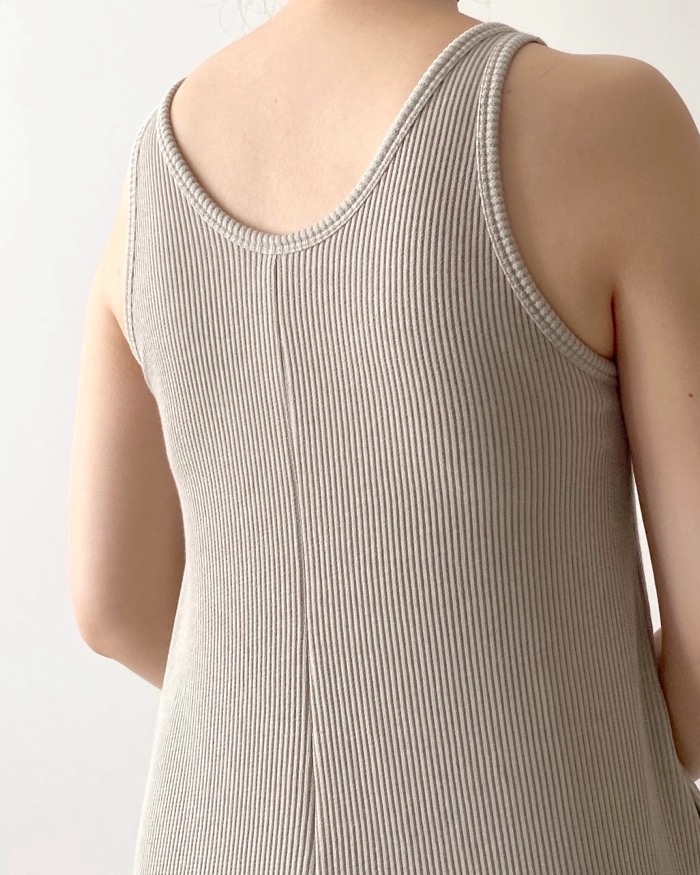 GUのおすすめファッション「ブラフィールリブアメリカンスリーブワンピース+E」