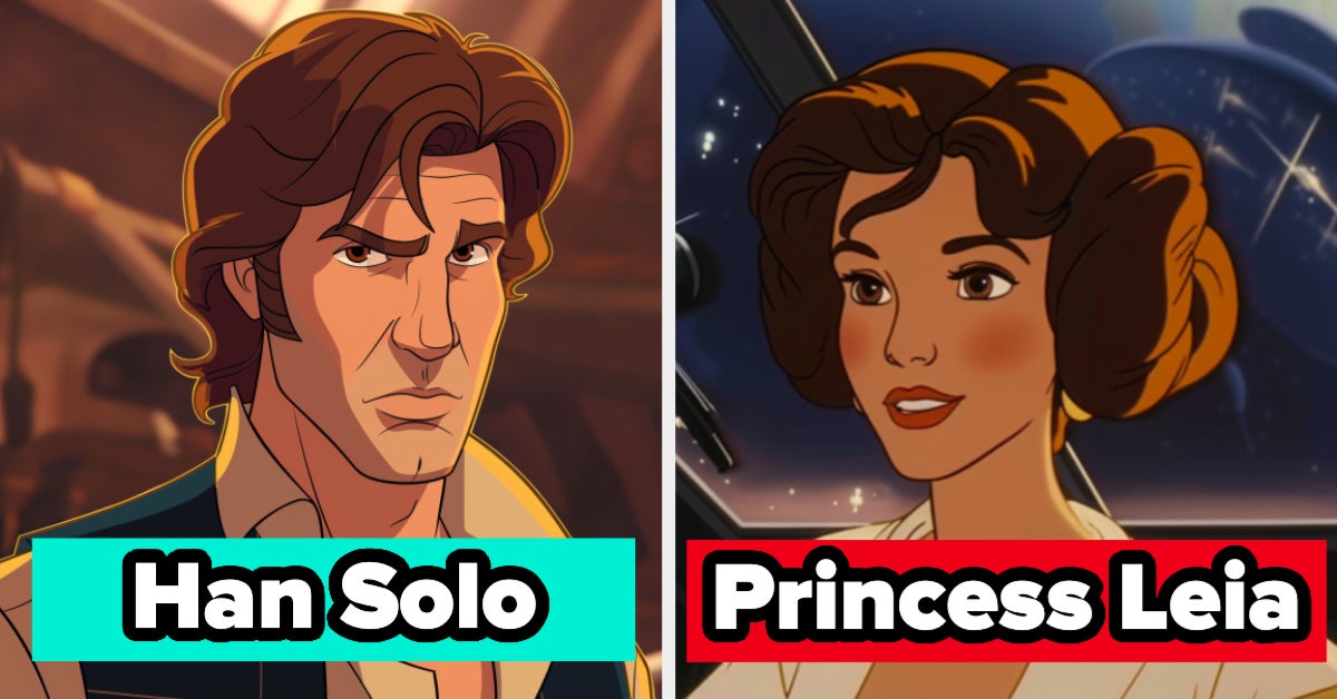 Star Wars characters reimagined as animated Disney characters from the 90s