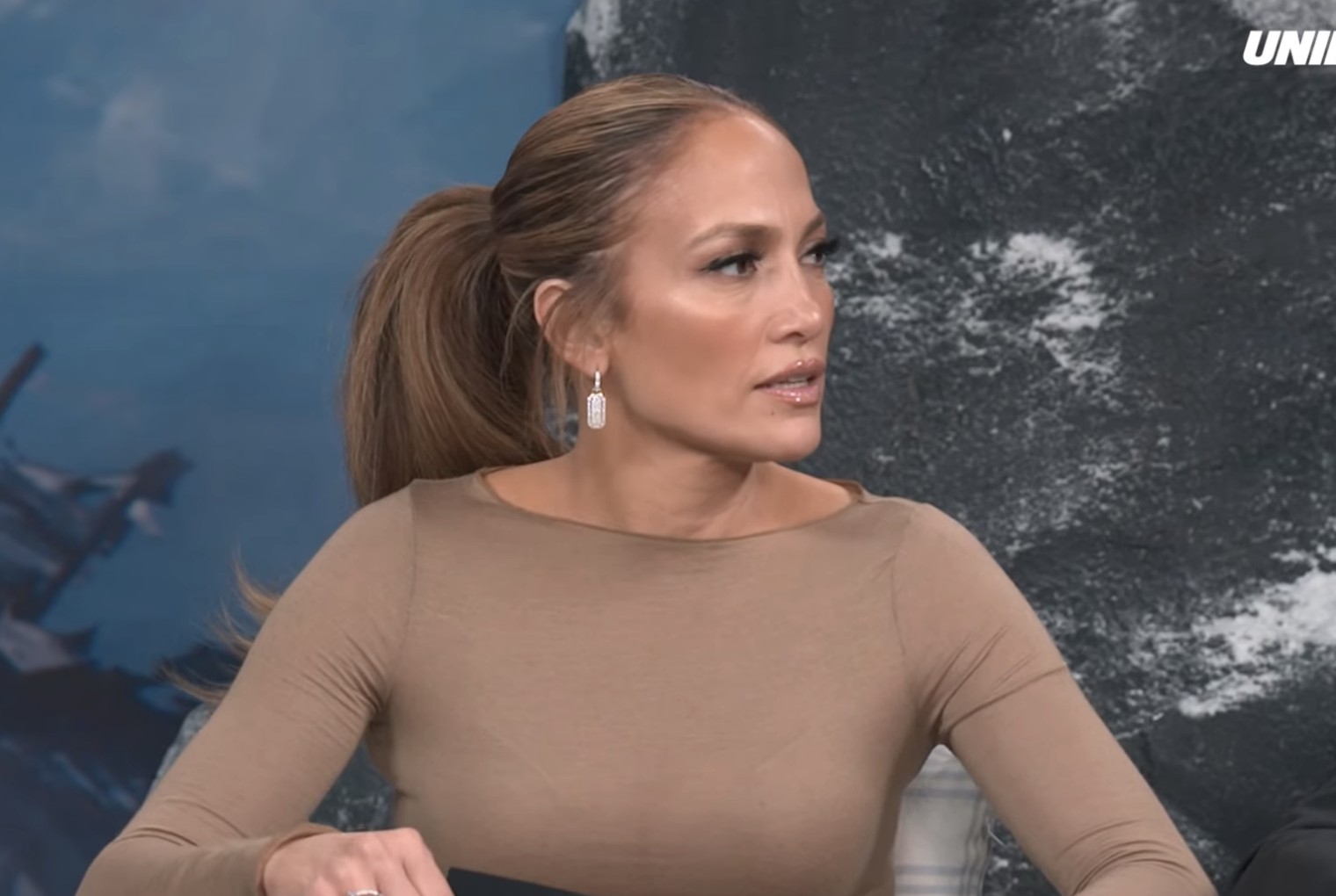 Jennifer Lopez, Simu Liu, and Sterling K. Brown discuss AI-related fears in an interview with UNILAD on YouTube