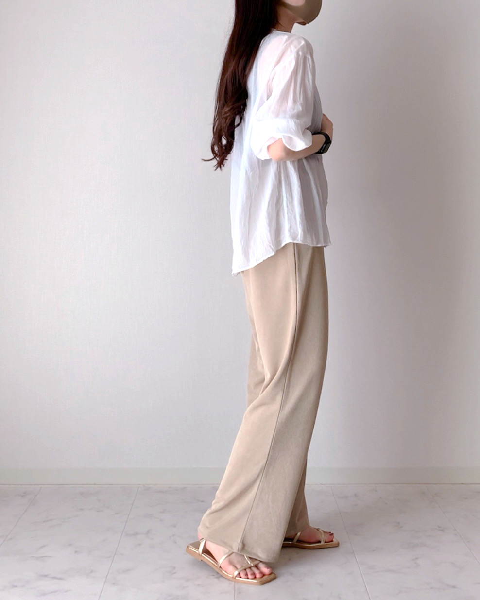 しまむらのおすすめファッションアイテム「リブイージーストレートパンツ」