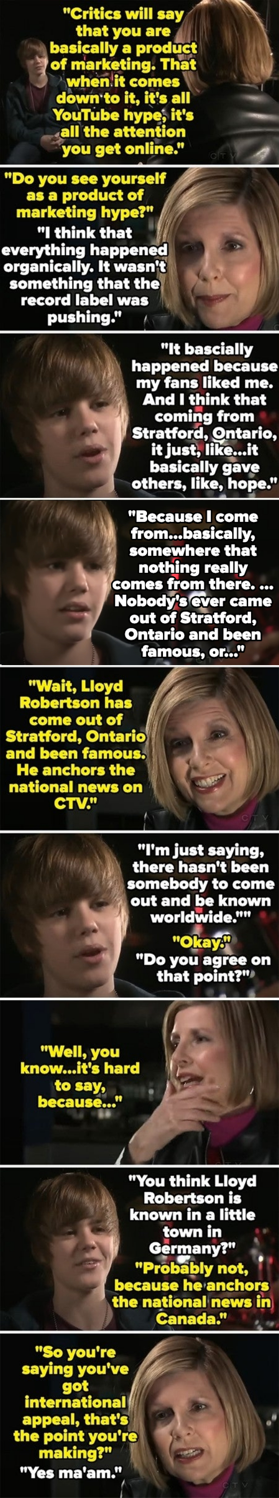 Characters from "Dumb and Dumber," Lloyd Christmas and Mary Swanson, conversing. Lloyd asks about the chances of them ending up together; humorous dialogue ensues