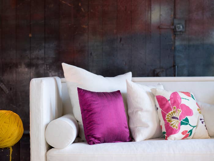 decorative pillows on a couch