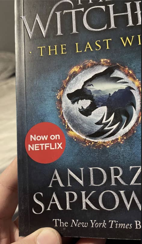 Cover of Andrzej Sapkowski's book "The Witcher: The Last Wish" with a "Now on Netflix" sticker