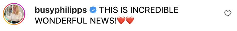 Screenshot of Busy Philipps's comment
