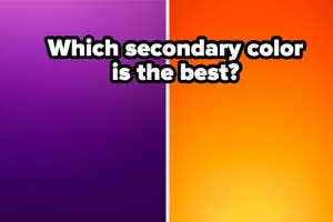 Text on a gradient background asks, "Which secondary color is the best?"