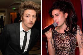 A closeup of Tyler James vs Amy Winehouse performing