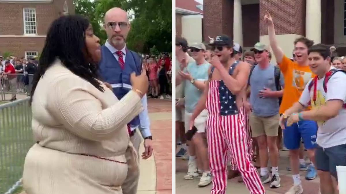 Counter-protestors called the Ole Miss student a “b*tch,” “Lizzo,” and other racist and bigoted names.