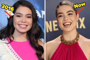 Auliʻi Cravalho side by side on the red carpet in 2016 vs. now
