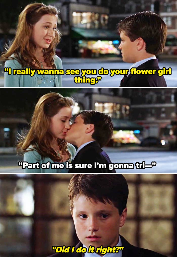 Gabe kissing Rosemary and then being stunned that he actually did it