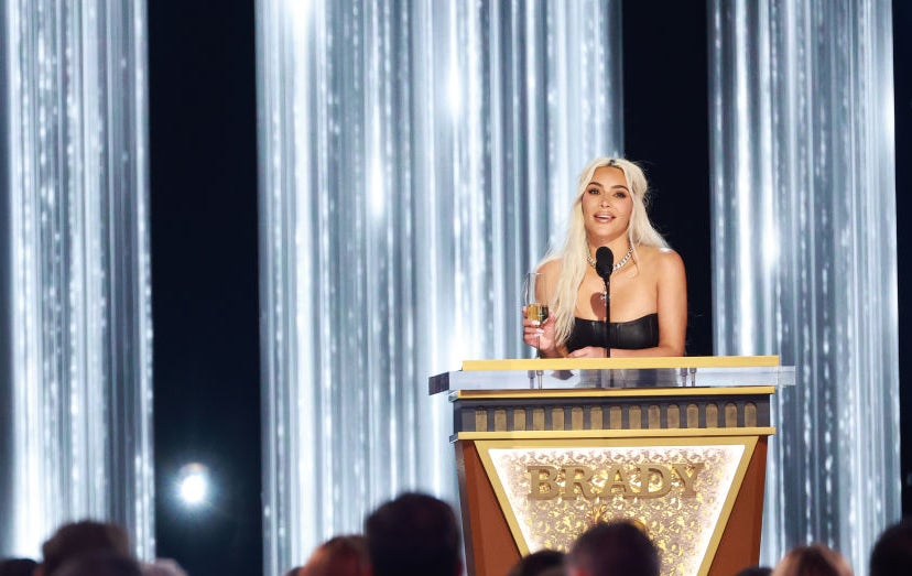 Kim Kardashian at the &quot;Roast&quot; podium