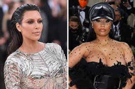 Kim Kardashian's light eyebrows, and Nicki Minaj's ill-fitting gown