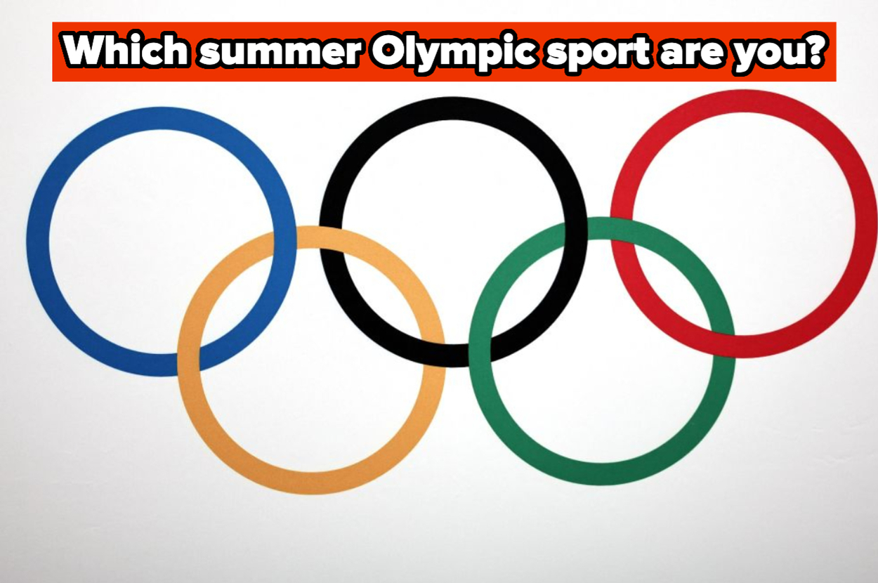 Graphic with Olympic rings and text asking "Which summer Olympic sport are you?"