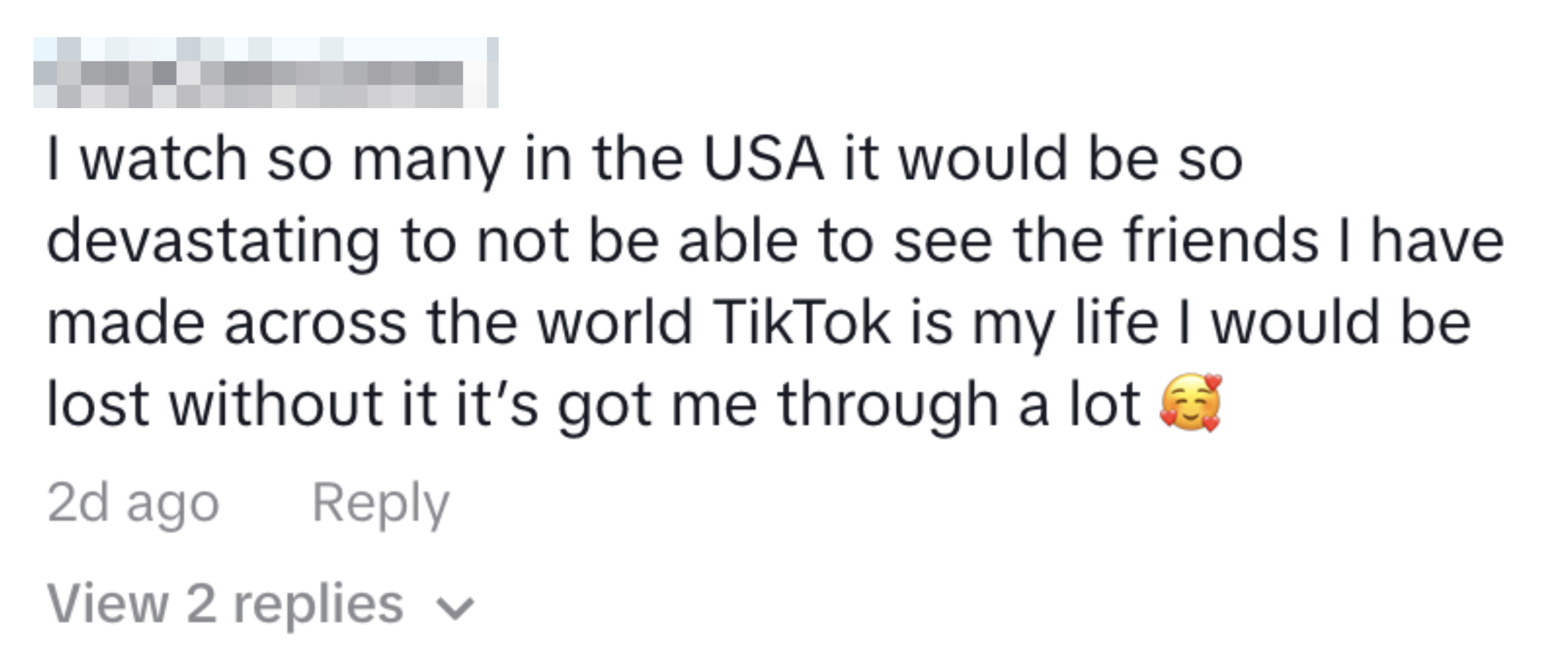 User expresses deep connection with TikTok for maintaining worldwide friendships, saying it&#x27;s vital and supportive