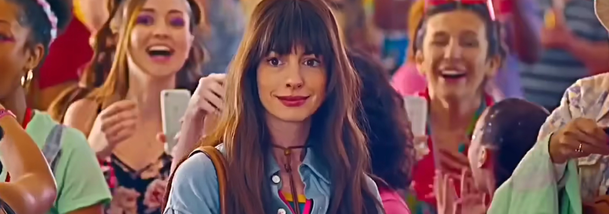 Anne Hathaway at a music festival in the movie "The Idea of You."