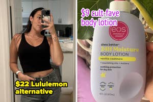 reviewer takes selfie in mirror; lotion