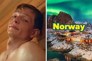 Art from "Challengers" in a sauna and Norway with the northern lights.