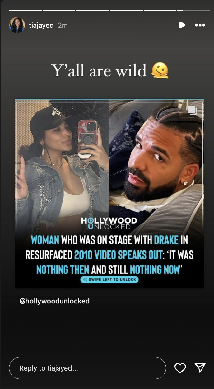 A split-screen image with a person taking a selfie on the left and a close-up of a man&#x27;s face on the right, with overlaid text about a Hollywood woman speaking out