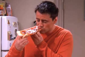 Joey Tribiani eating pizza.