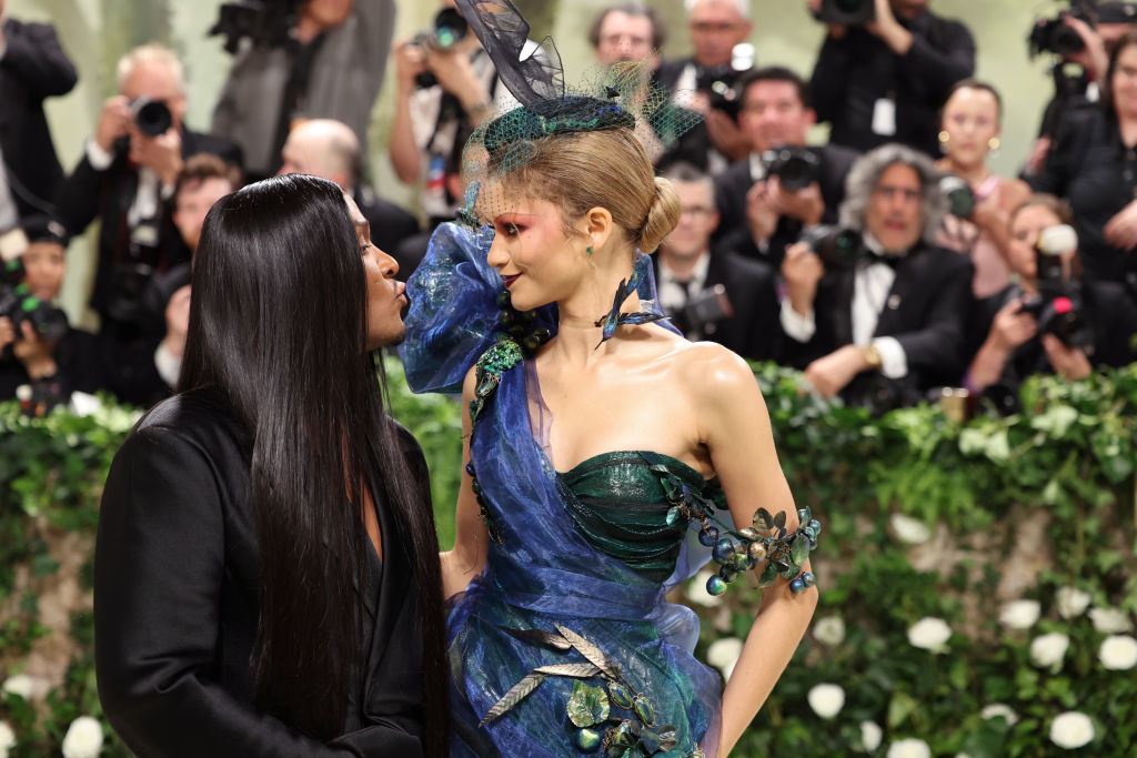 Law and Zendaya posing together on the red carpet