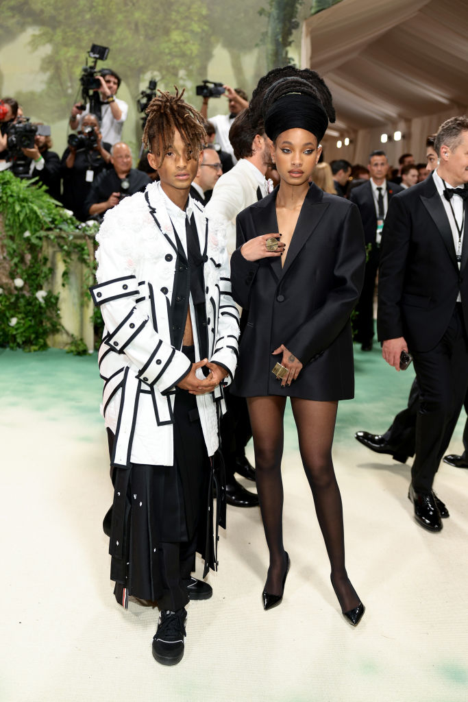 Jaden Smith and Willow Smith in avant-garde outfits at an event
