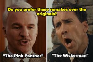 Images from the remakes of "The Pink Panther" and "The Wickerman"