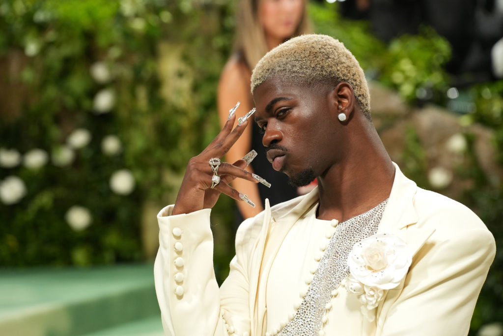 Lil Nas X and his fancy metallic manicure close up