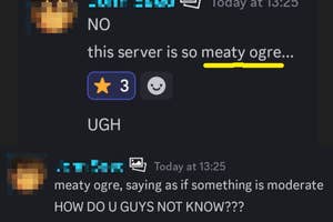A comment misspelling "mediocre" as "meaty ogre"