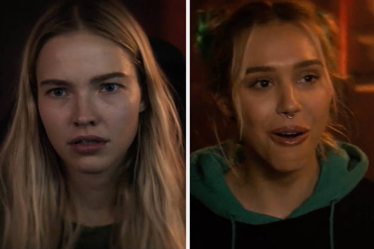 Sasha Luss on the left and Alexis Ren on the right looking surprised in Latency