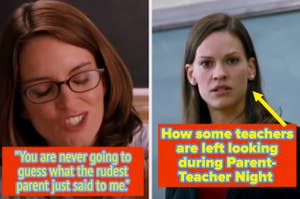 Split image of two teachers looking fed up