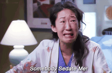 Cristina Yang from Grey&#x27;s Anatomy is in distress and requests sedation in a dramatic scene