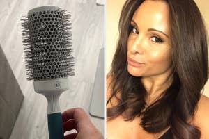 blowout brush, person with silky straight blowout hair