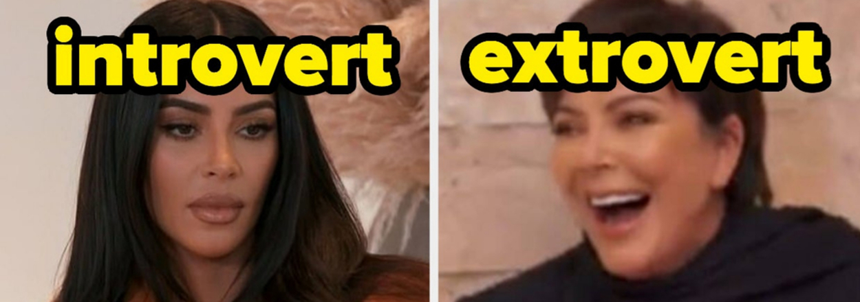 Meme comparing introvert and extrovert with two women reacting differently
