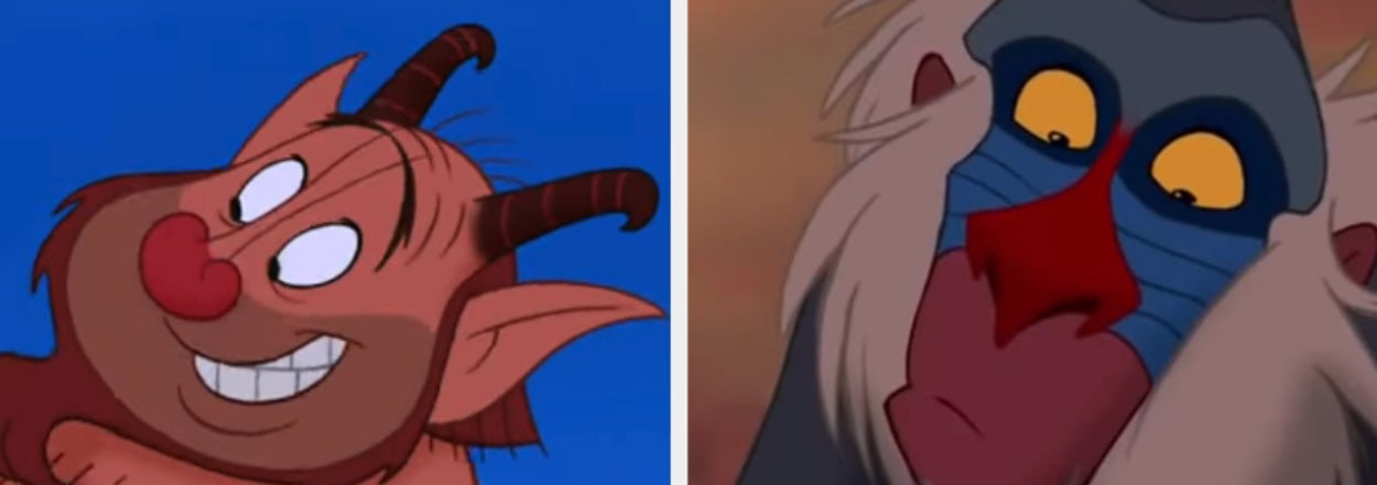 Split screen of Timon and Rafiki with inspirational quotes from 'The Lion King'