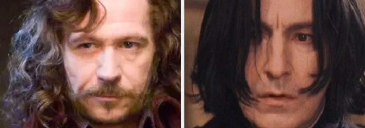 Side-by-side images of Sirius Black and Severus Snape from Harry Potter with their iconic quotes